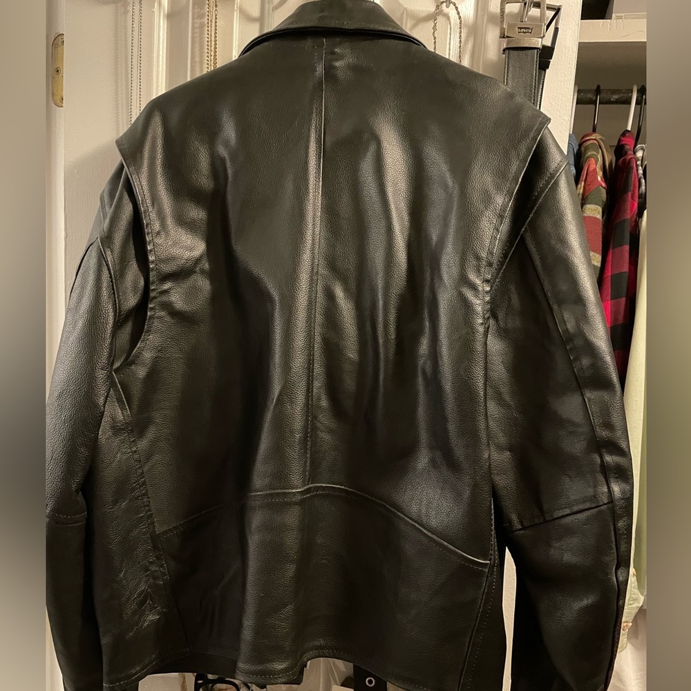 Leather motorcycle jacket